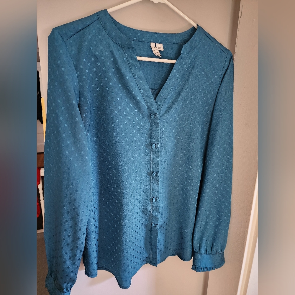 Elle teal blouse